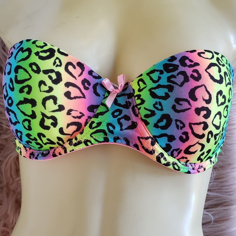 Strapless Neon Mulit-Color Bra